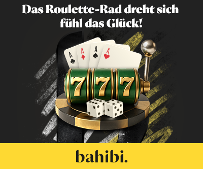 Kombination aus Slotmotiv Asskarten und Würfeln mit Glückshinweis von Bahibi