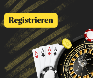 Askarten und Roulettemotiv mit Registrierhinweis
